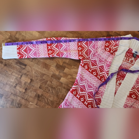 Old Navy Festive Open Cardigan Juniors Size XL (14) Christmas NOT ugly sweater - Picture 10 of 12